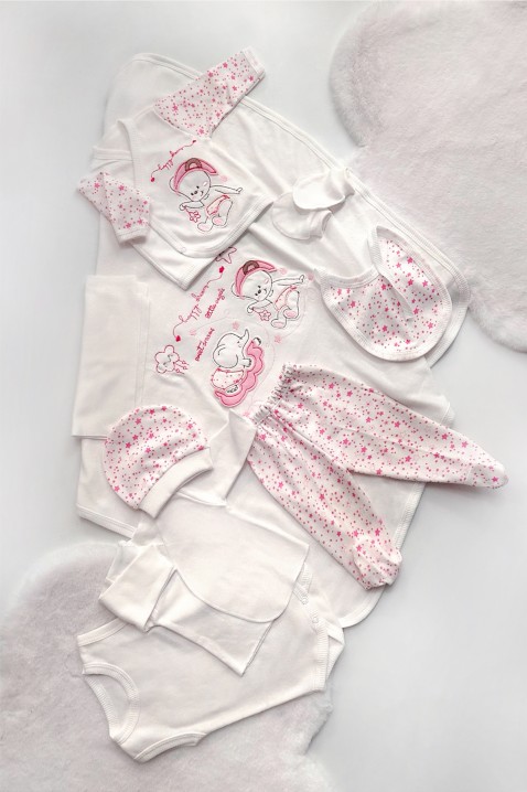 Σετ για νεογέννητα 10 τεμ CAMITRI PINK, Χρώμα: άσπρο και ροζ, IVET.EU - Εκπτώσεις έως -80%