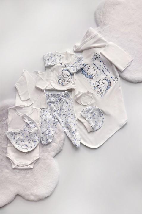 Σετ για νεογέννητα 10 τεμ CAMITRI SKY, Χρώμα: μπλε και άσπρο, IVET.EU - Εκπτώσεις έως -80%