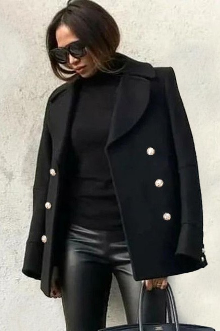 Παλτό VELEGA, Χρώμα: μαύρο, IVET.EU - Εκπτώσεις έως -80%