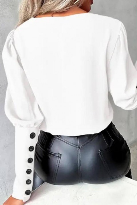 Γυναικεία μπλούζα ROMILSA WHITE, Χρώμα: μαύρο και άσπρο, IVET.EU - Εκπτώσεις έως -80%