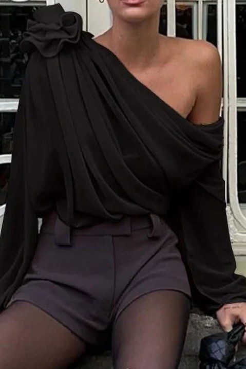 Γυναικείο μπλουζάκι AMOLSINA BLACK, Χρώμα: μαύρο, IVET.EU - Εκπτώσεις έως -80%