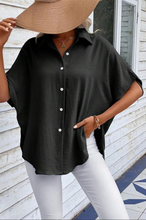 Γυναικείο πουκάμισο DOLTERA BLACK, Χρώμα: μαύρο, IVET.EU - Εκπτώσεις έως -80%