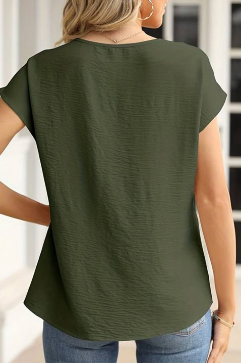 Γυναικείο κοντομάνικο μπλουζάκι KREAMOLDA KHAKI, Χρώμα: χακί, IVET.EU - Εκπτώσεις έως -80%