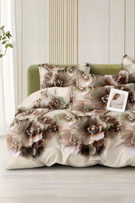 стилен спален комплект от четири части с флорален дизайн FLORYANA 200x220 cm