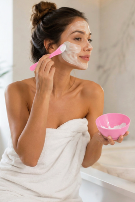 комплект за приготвяне на маски за лице DELVISA PINK