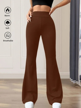 Women's High-waisted (elasticated) Wide-leg Scuba Leggings