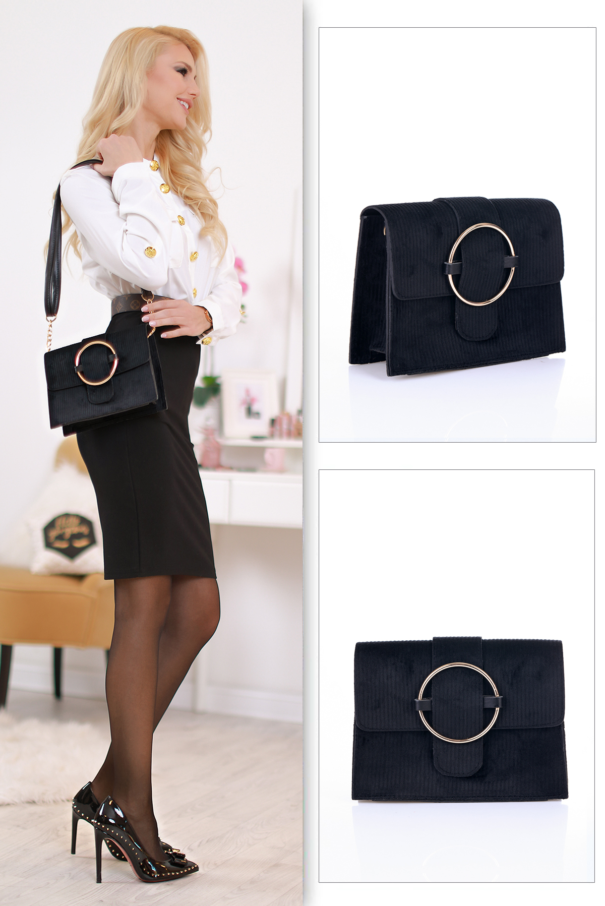 γυναικεία τσάντα DENITA BLACK – 1