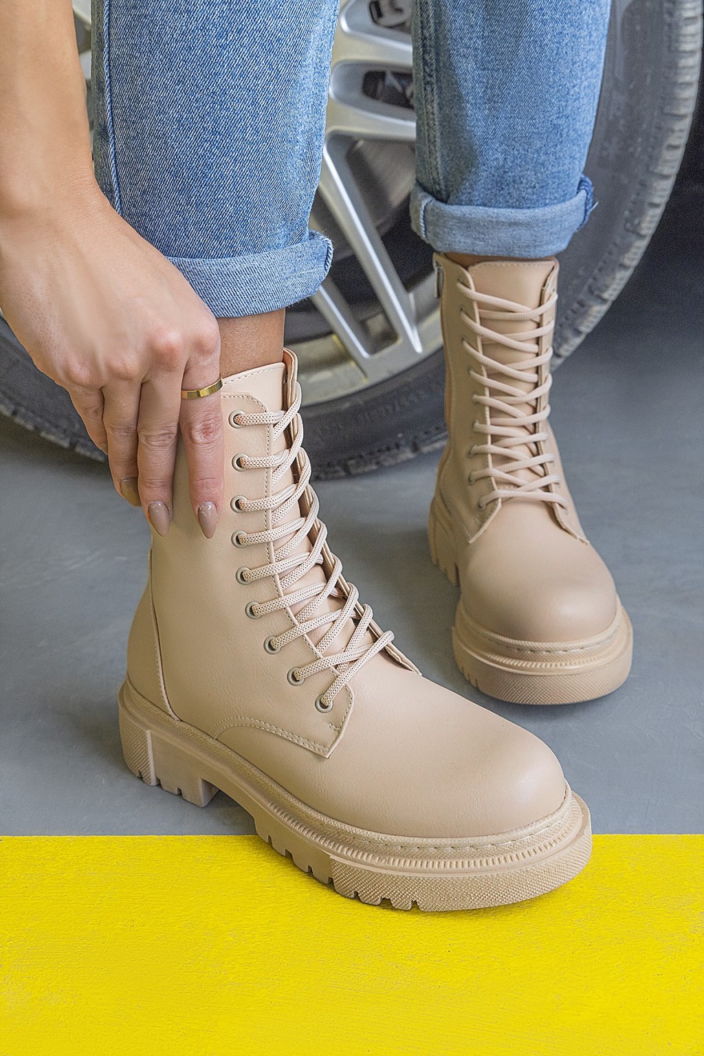 γυναικείες μπότες KARLENA BEIGE – 1