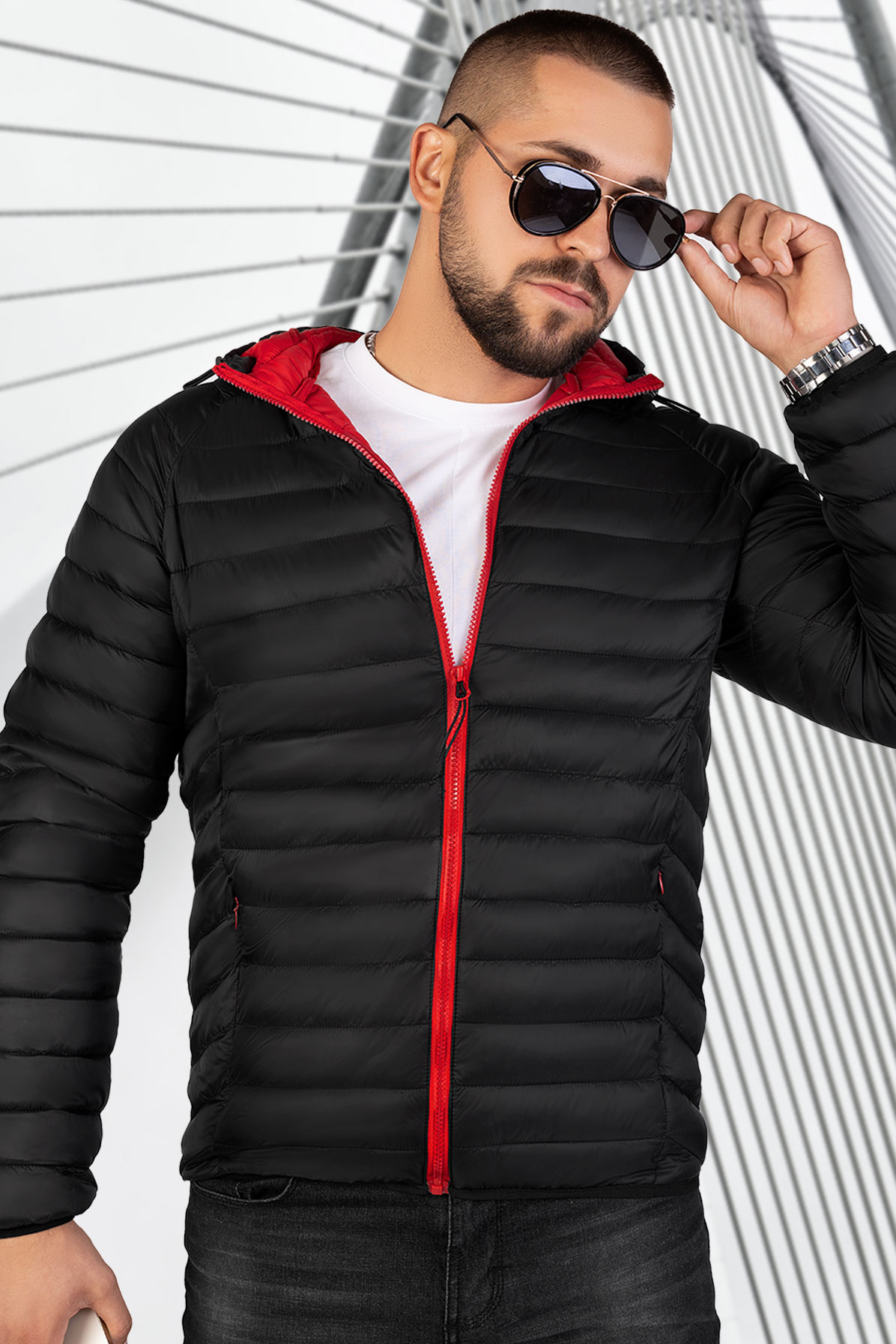 ανδρικό μπουφάν EVERET BLACK - 1