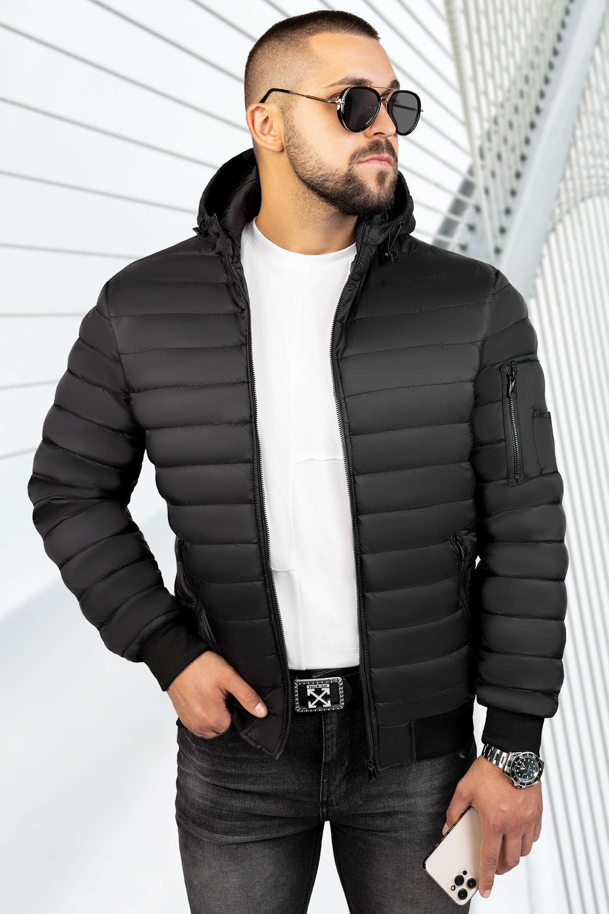 ανδρικό μπουφάν LEWIS BLACK - 1