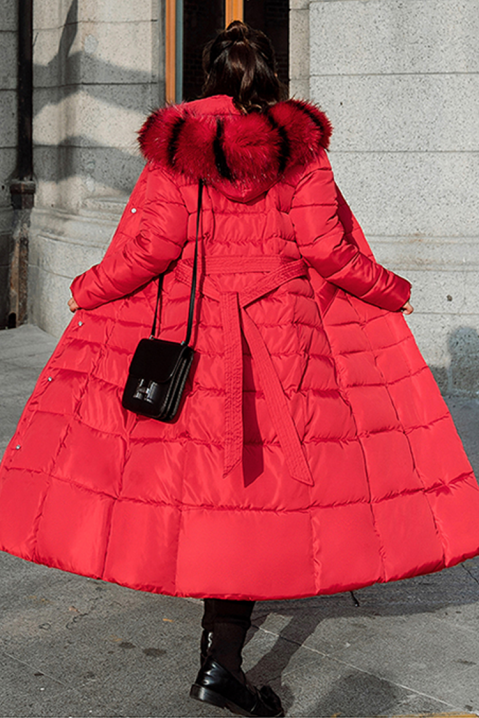 Dámska bunda TOVENA RED, Farba: červená, IVET.EU - Štýlové oblečenie