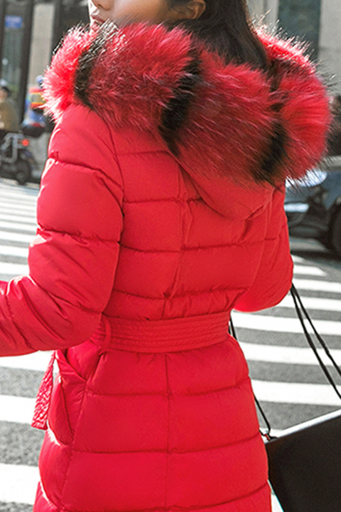 Dámska bunda TOVENA RED, Farba: červená, IVET.EU - Štýlové oblečenie