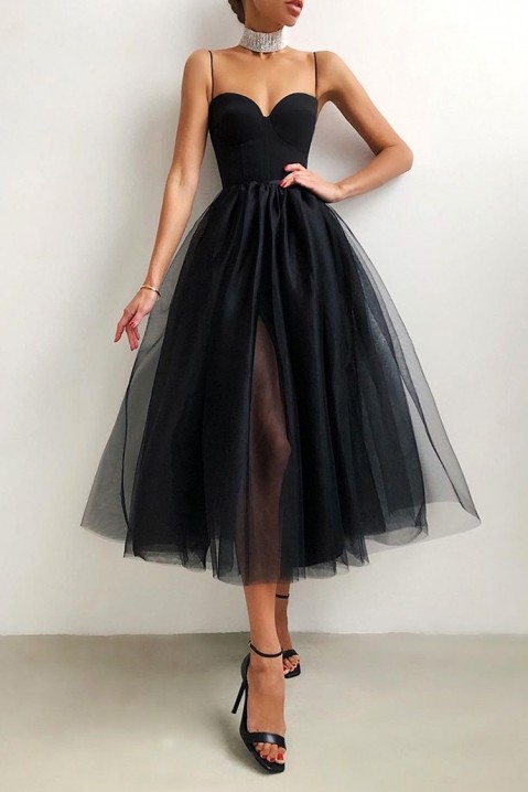 Φόρεμα BRIDELA BLACK, Χρώμα: μαύρο, IVET.EU - Εκπτώσεις έως -80%