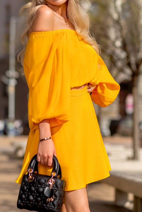 Sukně MILENTINA YELLOW, Barva: žlutá, IVET.EU - Stylové oblečení