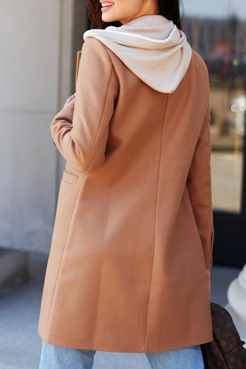Moteriškas paltas YOLINDA CAMEL, Spalvos: šviesiai ruda, IVET.EU - Madinga apranga