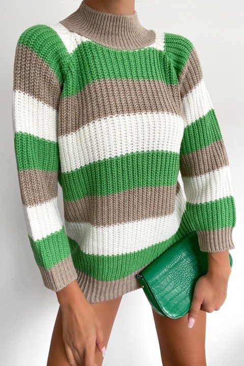 Dámsky sveter COLORENA GREEN, Farba: veľafarebná, IVET.EU - Štýlové oblečenie