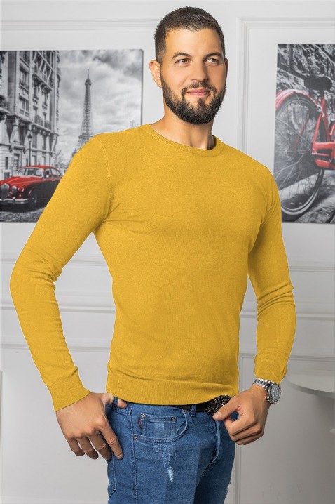 Vyriškas megztinis RODOS MUSTARD, Spalvos: garstyčių, IVET.EU - Madinga apranga