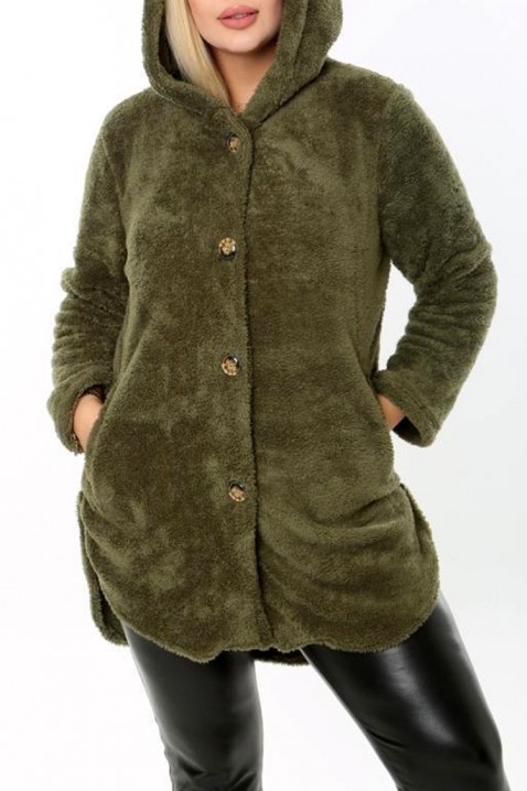 Dámský kabát SLEINITA KHAKI, Barva: khaki, IVET.EU - Stylové oblečení