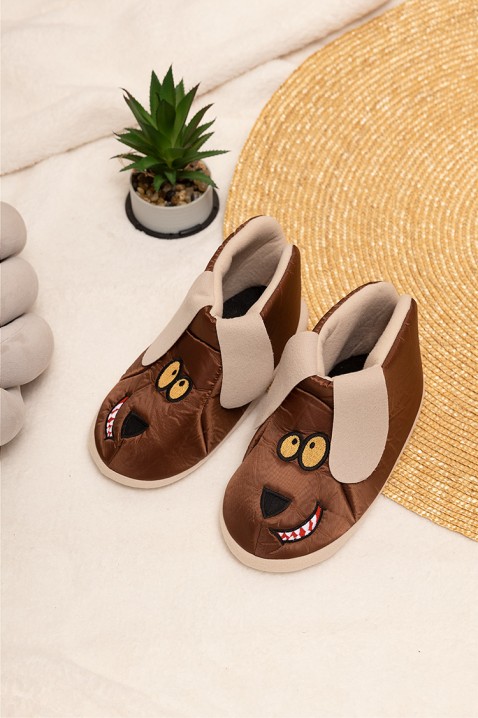 Dětské pantofle LOVINY BROWN, Barva: hnědá, IVET.EU - Stylové oblečení