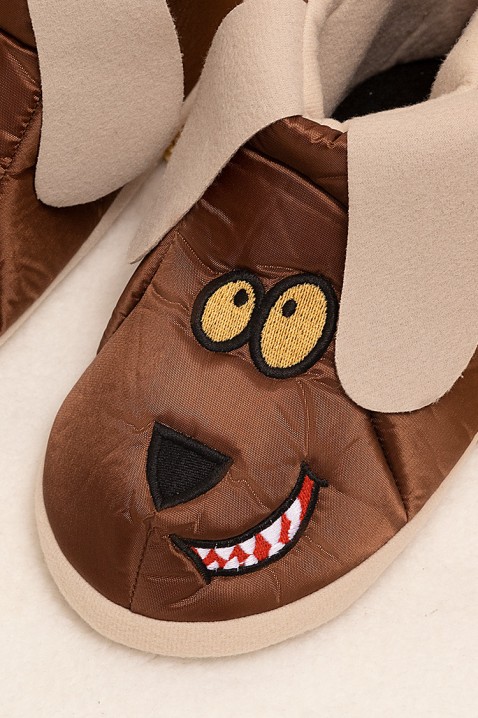 Dětské pantofle LOVINY BROWN, Barva: hnědá, IVET.EU - Stylové oblečení