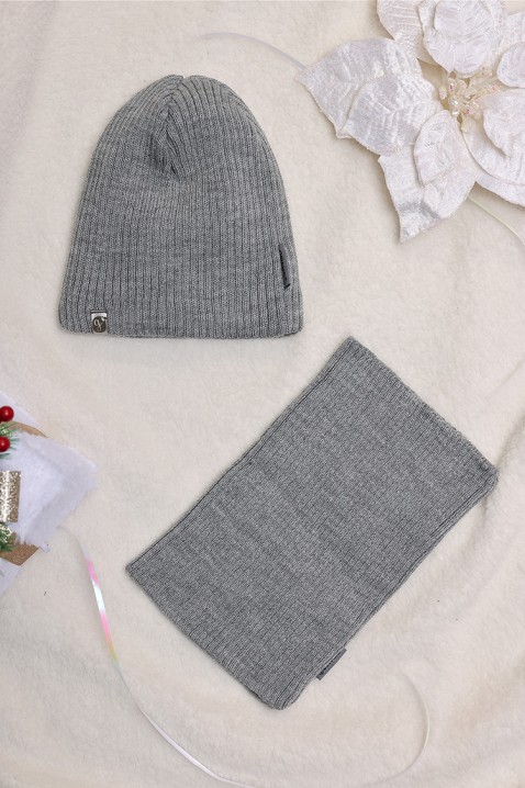 Souprava čepice a šály NIKEY GREY, Barva: šedá, IVET.EU - Stylové oblečení