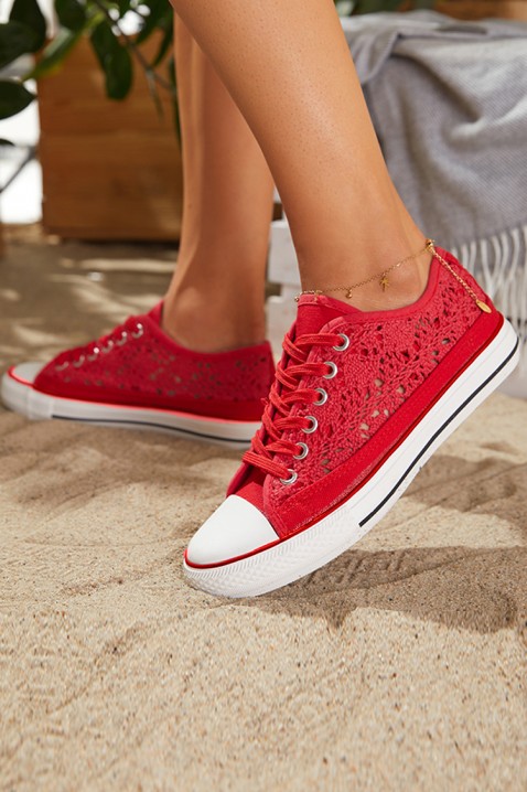 Dámské tenisky LACY RED, Barva: červená, IVET.EU - Stylové oblečení