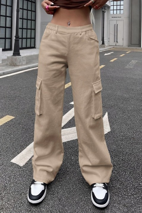 Dámské kalhoty NEVALDA BEIGE, Barva: béžová, IVET.EU - Stylové oblečení