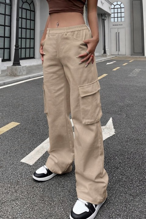 Dámské kalhoty NEVALDA BEIGE, Barva: béžová, IVET.EU - Stylové oblečení
