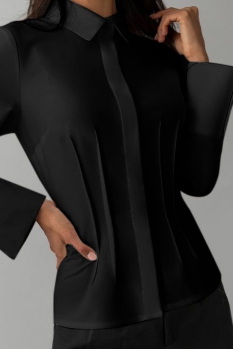 Γυναικείο πουκάμισο EVARELA BLACK, Χρώμα: μαύρο, IVET.EU - Εκπτώσεις έως -80%