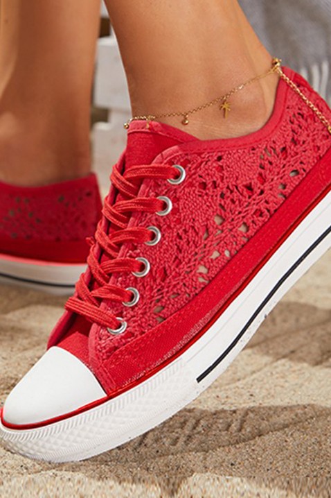 Dámské tenisky LACY RED, Barva: červená, IVET.EU - Stylové oblečení