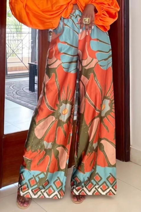 Dámské kalhoty SARANELA ORANGE, Barva: oranžová, IVET.EU - Stylové oblečení