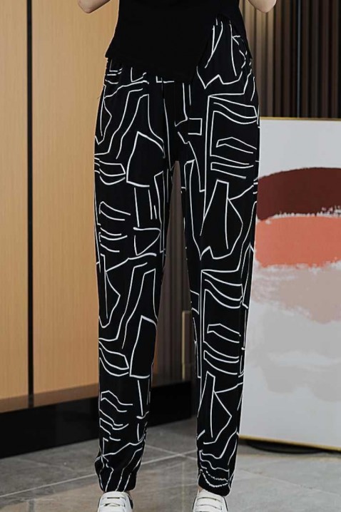Dámské kalhoty ADORFA, Barva: černo-bílá, IVET.EU - Stylové oblečení