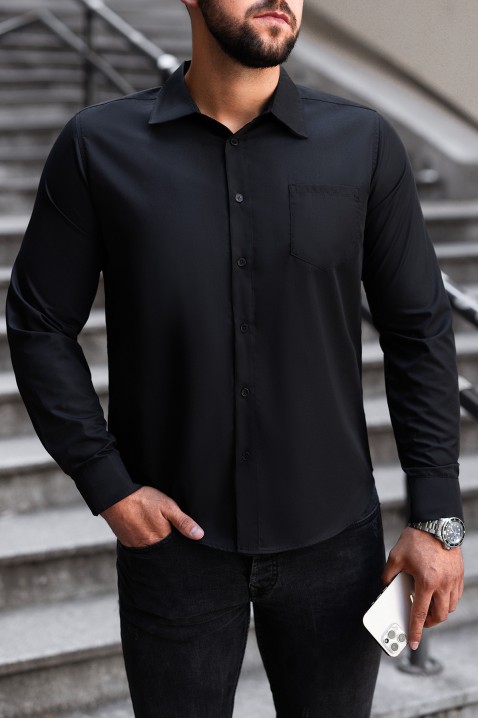 Pánská košile MALTIVO BLACK, Barva: černá, IVET.EU - Stylové oblečení