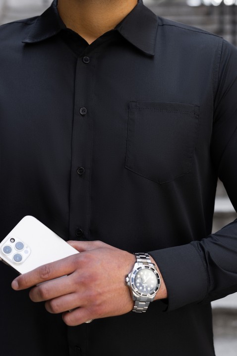 Pánská košile MALTIVO BLACK, Barva: černá, IVET.EU - Stylové oblečení