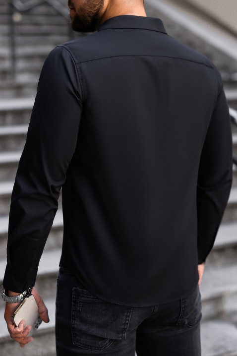 Pánská košile MALTIVO BLACK, Barva: černá, IVET.EU - Stylové oblečení