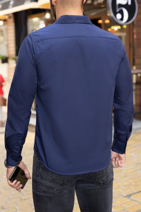Pánská košile MALTIVO NAVY, Barva: tmavomodrá, IVET.EU - Stylové oblečení