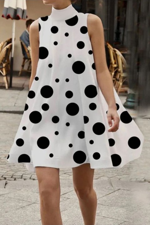 Φόρεμα PERSELFA, Χρώμα: άσπρο και μαύρο, IVET.EU - Εκπτώσεις έως -80%