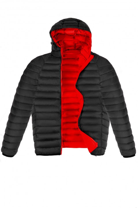 Pánska bunda EVERET BLACK, Farba: čierno-červená, IVET.EU - Štýlové oblečenie