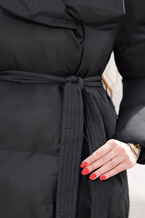 Dlouhá zimní bunda MARTAVA BLACK, Barva: černá, IVET.EU - Stylové oblečení