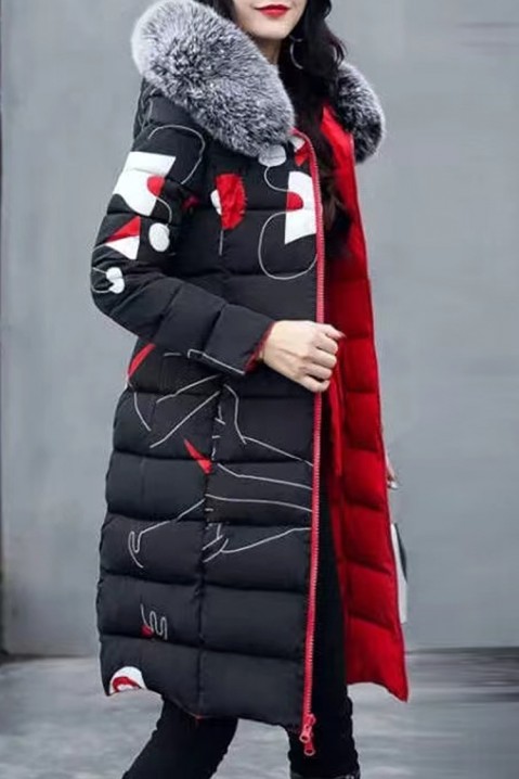 Dámská oboustranná bunda DILIANDRA, Barva: červená/černá, IVET.EU - Stylové oblečení