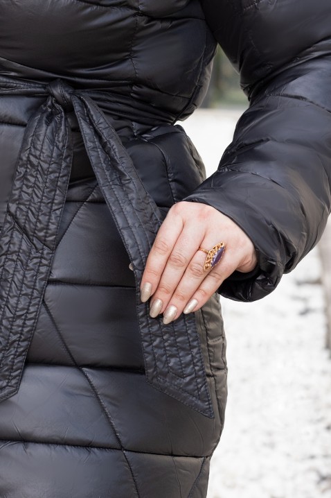 Dámská dlouhá bunda MAGIKANA BLACK, Barva: černá, IVET.EU - Stylové oblečení