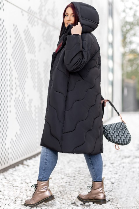 Dámska dlhá bunda TORBEMA BLACK, Farba: čierna, IVET.EU - Štýlové oblečenie
