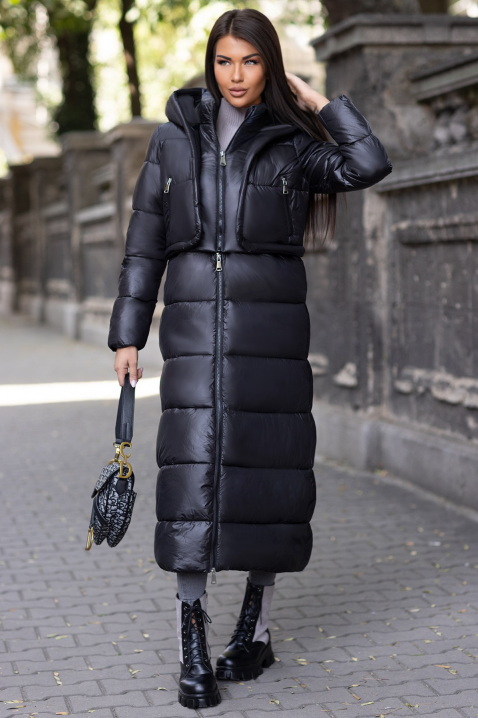 Dámská dlouhá bunda BELLENIDA BLACK, Barva: černá, IVET.EU - Stylové oblečení