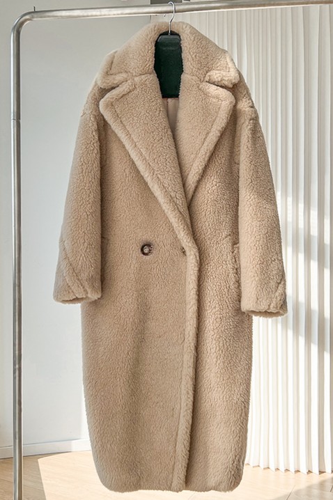 Παλτό BEARONA BEIGE, Χρώμα: μπεζ, IVET.EU - Εκπτώσεις έως -80%
