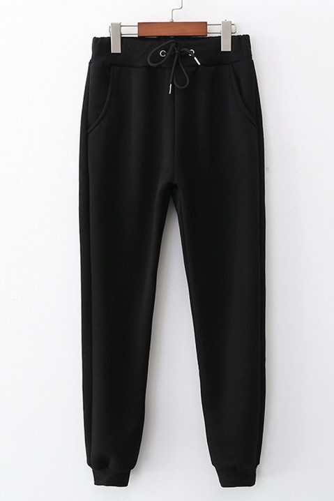 Dámské kalhoty s fleesem MARILADA, Barva: černá, IVET.EU - Stylové oblečení