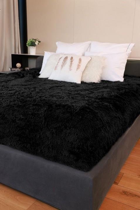Κουβέρτα BERKILA BLACK 200x220 cm, Χρώμα: μαύρο, IVET.EU - Εκπτώσεις έως -80%
