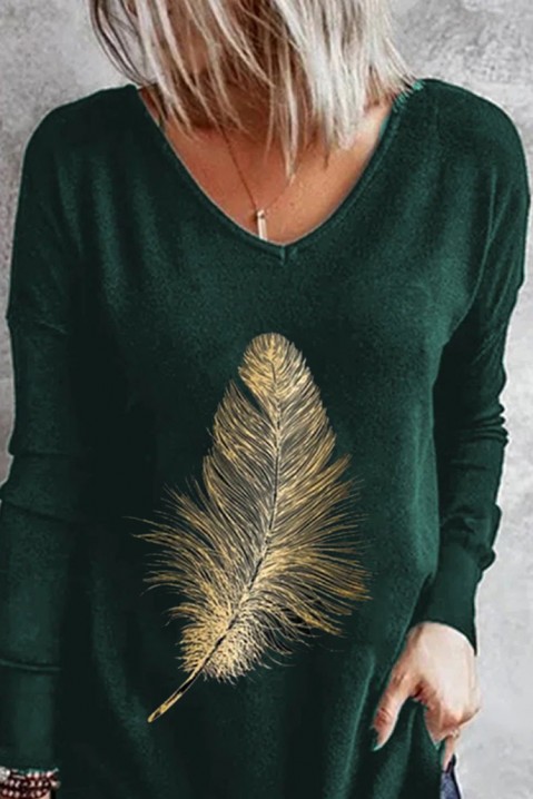 Γυναικεία μπλούζα FERINDA GREEN, Χρώμα: πράσινο, IVET.EU - Εκπτώσεις έως -80%
