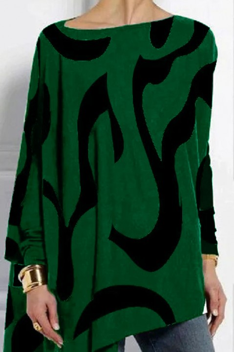Γυναικεία μπλούζα ROGONHA GREEN, Χρώμα: πράσινο με μαύρο, IVET.EU - Εκπτώσεις έως -80%