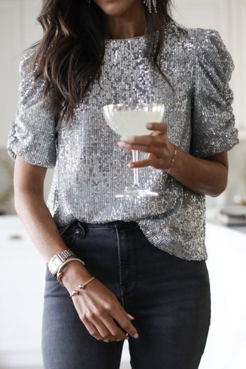 Μπλούζα KREMISA SILVER, Χρώμα: ασημί, IVET.EU - Εκπτώσεις έως -80%