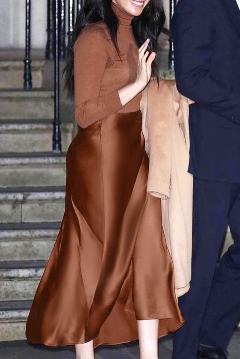 Φούστα DORNEKA BROWN, Χρώμα: καφέ, IVET.EU - Εκπτώσεις έως -80%